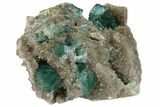 Green Fluorite Crystals on Quartz - China #128563-1
